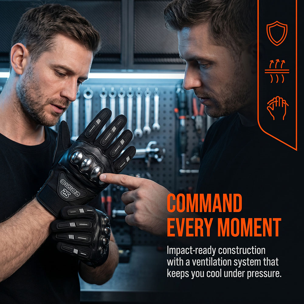 Motorcycle Glove Knuckle - Gants de moto MX respirants avec