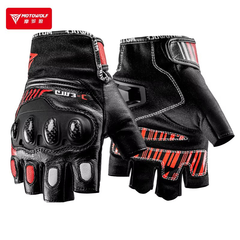 Motorcycle Glove Knuckle - Gants de Moto demi-doigt en cuir