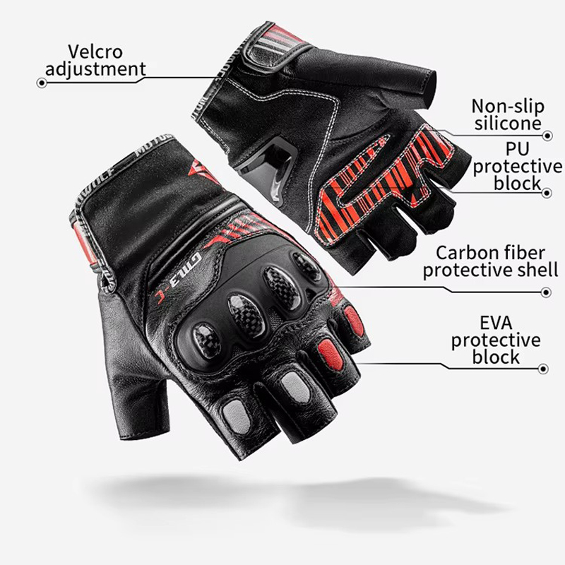Gants de Moto demi-doigt en cu - Motorcycle Glove Knuckle avis et prix